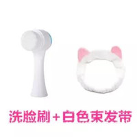 【洗脸神器】洗脸刷洗脸仪手动软毛清洁刷去油腻洁面刷洗脸刷子【蓝色+束发带】