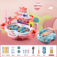 儿童桌上多人游戏宝宝益智类玩具亲子互动思维女孩专注力训练6岁5|磁悬浮台粉色充电版+音乐电话车