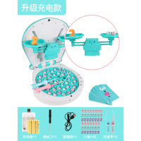 儿童天平秤益智桌游数学加减法训练逻辑思维玩具3亲子对战称6|[边玩边学-绿]河马天平鱼盘二合一充电版