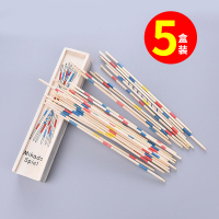 木质彩色游戏棒怀旧益智挑棒游戏桌上智力游戏桌面儿童玩具小礼物|益智挑棒[5盒装]