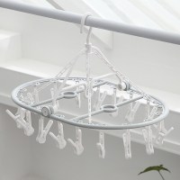 晾衣夹多功能家用挂钩多夹子儿童婴儿晒衣服的架子晒袜子神器|18夹灰色