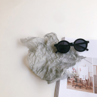 韩风婴童ins奶油色系儿童圆框太阳眼镜个性男女宝宝防晒太阳墨镜|黑色