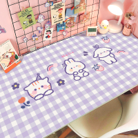 桌布书桌ins学生儿童学习写字台桌面pvc防水防油书桌垫皮革桌垫|白色紫色小可爱皮革垫 80*160