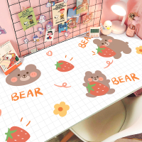 桌布书桌ins学生儿童学习写字台桌面pvc防水防油书桌垫皮革桌垫|草莓皮革垫 60*120