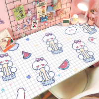 桌布书桌ins学生儿童学习写字台桌面pvc防水防油书桌垫皮革桌垫|浅藕色雪糕狗狗皮革垫 40*