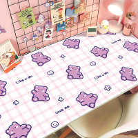 桌布书桌ins学生儿童学习写字台桌面pvc防水防油书桌垫皮革桌垫|浅绿色紫色熊皮革垫 *