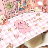 桌布书桌ins学生儿童学习写字台桌面pvc防水防油书桌垫皮革桌垫|暖紫色粉色恐龙皮革垫 80*140