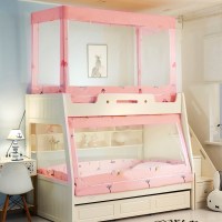 子母床蚊帐1.2m上下床铺1.5梯形家用高低床|侏罗纪[含支架] 单下铺-[适合1.2米宽的下铺]前后开门带书架适用