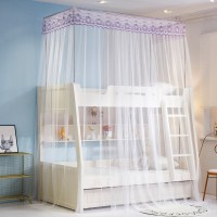 子母床蚊帐1.2m上|纯白【一体式】仅需在上铺安装即可覆盖整张子母床 单下铺-【适合1.5米宽的下铺】前后开门带书架适用