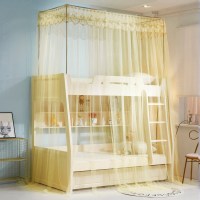 子母床蚊帐1.2m|米黄[一体式]仅需在上铺安装即可覆盖整张子母床 单下铺-[适合1.2米宽的下铺]前后开门带书架适用