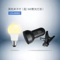 插电式简易寝室床头夹式led台灯卧室护眼宿舍书桌学生儿童夹子灯|黑色(带6W暖光无频闪LED灯泡)