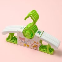儿童小小孩小号婴儿晾家用宝宝幼儿专用防滑衣挂衣撑|绿色-机灵鼠可伸缩可叠挂[买多少个送多少个] 30