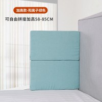 床围栏婴儿宝宝儿童防掉防摔安全防护栏杆软包床边床上挡板|升级软包[加高款]护栏阳离子绿色 长度1.2米[0.6米*2]