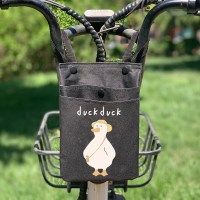 电动车挂包自行车小挂包前置电瓶车挂兜储物包车把包大容量|小号牛津布防水面料黑色背包大鹅