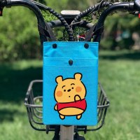 电动车挂包自行车小挂包前置电瓶车挂兜储物包车把包大容量|小号牛津布防水面料蓝色小维黄熊