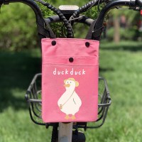 电动车挂包自行车小挂包前置电瓶车挂兜储物包车把包大容量|小号牛津布防水面料粉色背包大鹅 2L