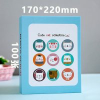 相册插页式家庭影集100张过塑大空量儿童纪念册卡通6寸小册本记录宝宝成长收纳册加厚200张插|可爱猫咪（100张-6寸）