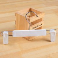 儿童装店服装店衣挂裤架塑料防滑宝宝衣撑小中大童专用裤夹子|中小童裤架白色长22.5cm 50个