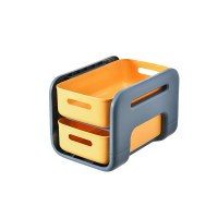 儿童玩具整理收纳箱家用抽屉式收纳盒零食储物盒带滑轮书本收纳筐|蓝黄色-小号 收藏,享7天,破损包换