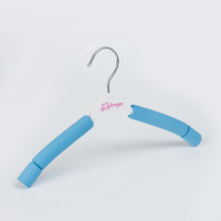童装店儿童衣架衣挂服装店小孩防滑海绵塑料衣架裤架裤夹|352儿童海绵衣架【兰色】 10个