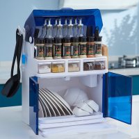 厨房碗筷收纳箱消毒装碗筷碟收纳沥水碗架家用放碗盒带盖消毒碗柜|蓝色基础款