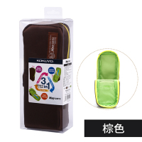 日本可立式笔筒笔袋可变身收纳大容量多功能铅笔文具袋|棕色