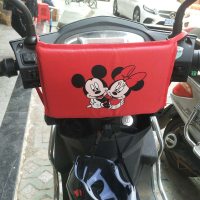 防撞垫电动车儿童座椅前置保护海绵踏板摩托车带宝宝碰撞垫子|加大防撞海绵(米奇红色)