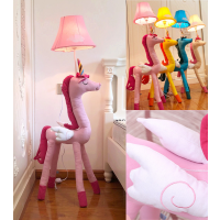 儿童房落地灯床头动物灯北欧风卧室ins 网红装饰创意可爱台灯|彩角独角兽落地灯 调光开关
