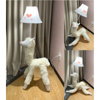 儿童房落地灯床头动物灯北欧风卧室ins 网红装饰创意可爱台灯|羽白羊驼落地灯 遥控开关