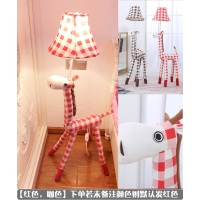 儿童房落地灯床头动物灯北欧风卧室ins 网红装饰创意可爱台灯|格子鹿落地灯请留言备注颜色 调光开关