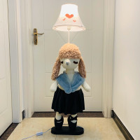 儿童房落地灯床头动物灯北欧风卧室ins 网红装饰创意可爱台灯|公主贵宾犬落地灯 遥控开关