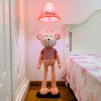儿童房落地灯床头动物灯北欧风卧室ins 网红装饰创意可爱台灯|[新品]粉色猴子落地灯 调光开关