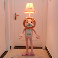 儿童房落地灯床头动物灯北欧风卧室ins 网红装饰创意可爱台灯|粉色微笑狮子落地灯 调光开关