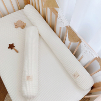新生儿全棉华夫缓冲床围婴童抱枕软包宝宝床靠婴儿圆柱枕