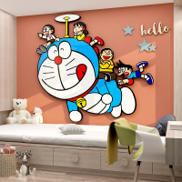 儿童房间布置卧室墙面装饰品男女孩床头创意背景机器猫贴纸画