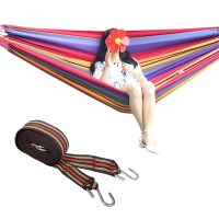 tripolar吊床户外室营儿童成人加宽帆布棉双人秋千大吊床|1106以色列条纹吊床双人200*160CM送绑带