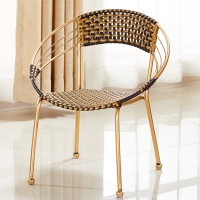 藤编椅子小藤椅家用编织椅子儿童藤椅凳子靠背椅可摞叠成人休闲椅|小号仿古金腿圈椅坐高30cm两把起拍