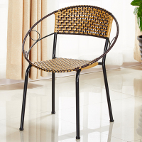 藤编椅子小藤椅家用编织椅子儿童藤椅凳子靠背椅可摞叠成人休闲椅|大号黑腿圈椅坐高38两把起拍