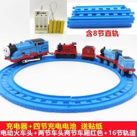 金属小火车套装合金磁力回力电动轨道车儿童1—3岁男孩火车玩具|电动火车头+车厢红色充电套装