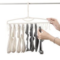 晾晒袜子架多夹子衣架家用阳台多功能防滑内衣毛巾儿童防风晾衣架|防风扣-白色1个装(可夹10双袜子)