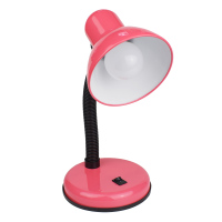 护眼台灯学习书桌 宿舍插电学生儿童led款底座台式台灯办公阅读灯|粉色台灯+无频闪三色变光7瓦 按钮开关