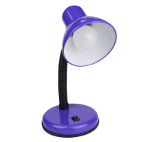 护眼台灯学习书桌 宿舍插电学生儿童led款底座台式台灯办公阅读灯|紫色台灯+无频闪三色变光7瓦 按钮开关