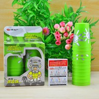 幼儿园迷你小号飞叠杯速叠杯 飞碟杯 儿童小学生比赛礼物桌面游戏|迷你飞叠杯绿色+教程