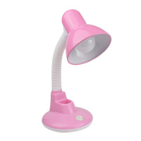 护眼led护台灯学习书桌 底座台式台灯学生儿童办公宿舍插电阅读灯|粉色台灯+三色变光无频闪LED7瓦 按钮开关