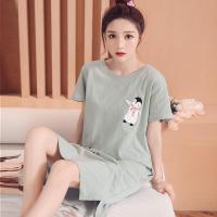 睡裙女夏季薄款可爱企鹅短袖睡衣纯棉韩版清新学生春秋大码家居服