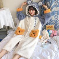 珊瑚绒睡袍睡衣女秋冬季维尼加厚法兰绒浴袍春天可爱情侣男家居服