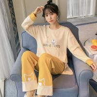 睡衣女士春秋季长袖纯棉甜美可爱全棉大码两件套装冬天韩版家居服