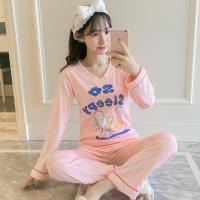 睡衣女春秋季可爱小狗公主风纯棉长袖两件套装学生大码冬天家居服