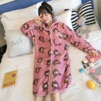 睡裙女秋冬季睡衣女孩珊瑚绒可爱加厚法兰绒套装保暖春学生家居服