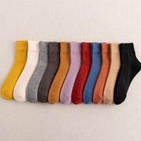 配马丁靴的袜子中筒搭配ins潮纯色秋冬季羊毛百搭保暖冬天中长款